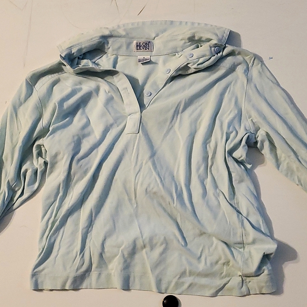light blue collard Leon Levin medium shirt